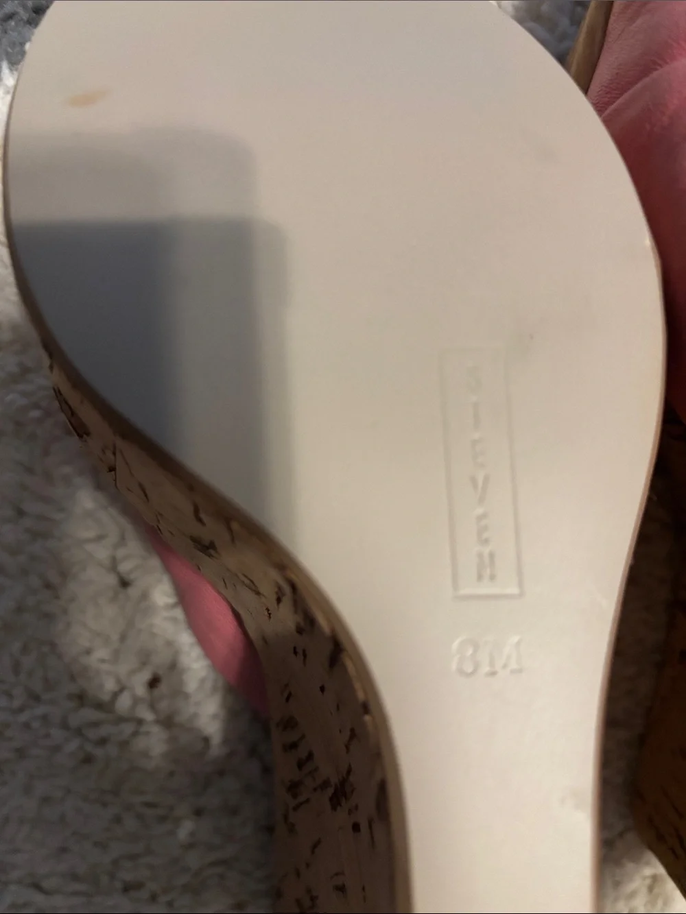 Steve Madden Pink Knot Cork Wedge Slip Ons